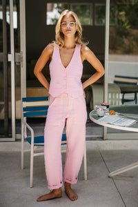 Brooks Pant - Pink Seersucker