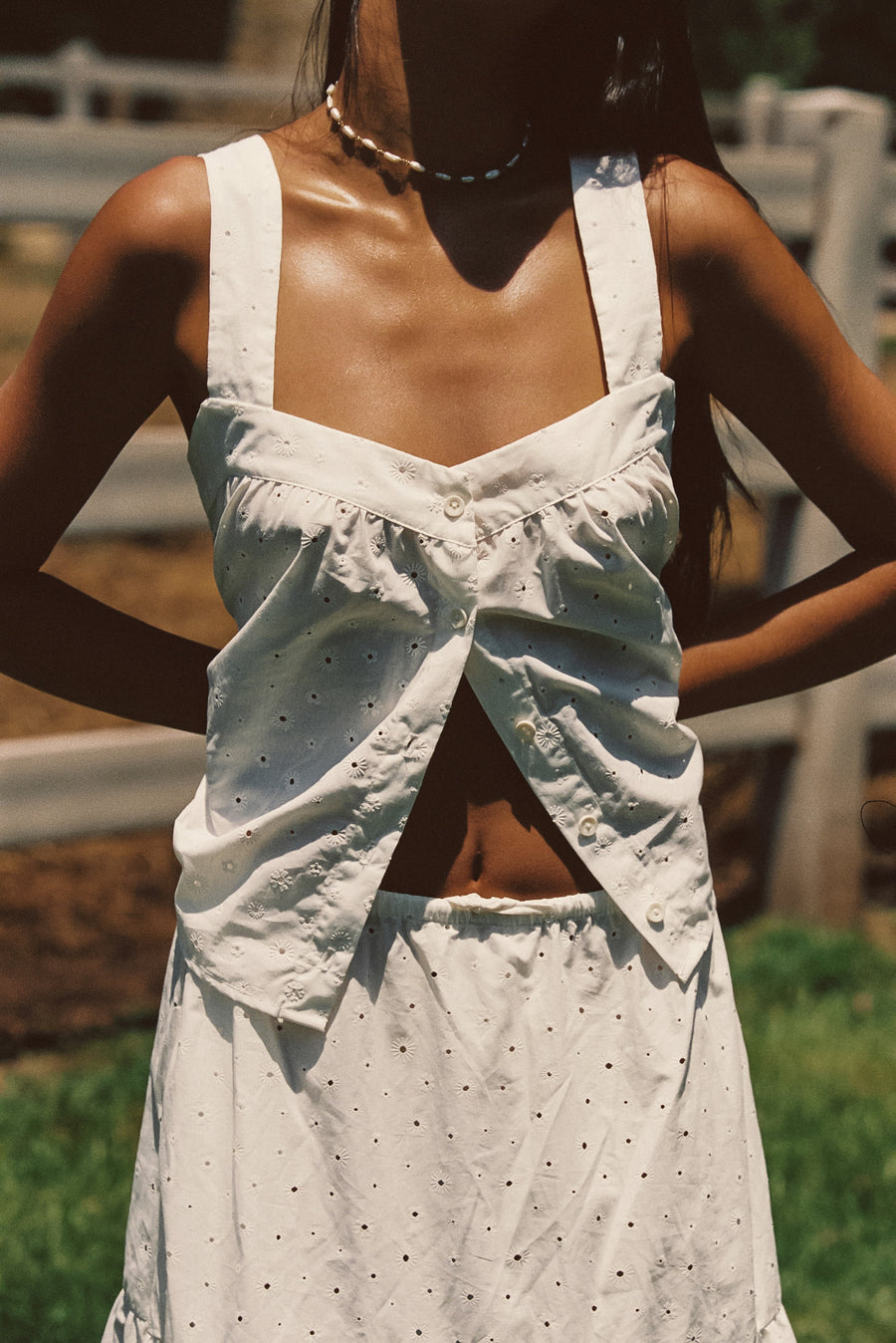 Quinn Top - White Eyelet