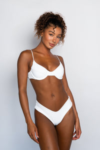 Mandi Bottom - White Micro Ribbed