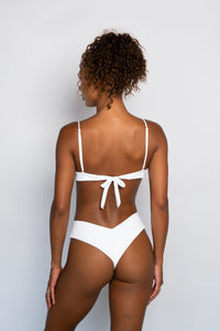 Mandi Bottom - White Micro Ribbed