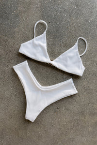 Gisele Top - White Micro Ribbed