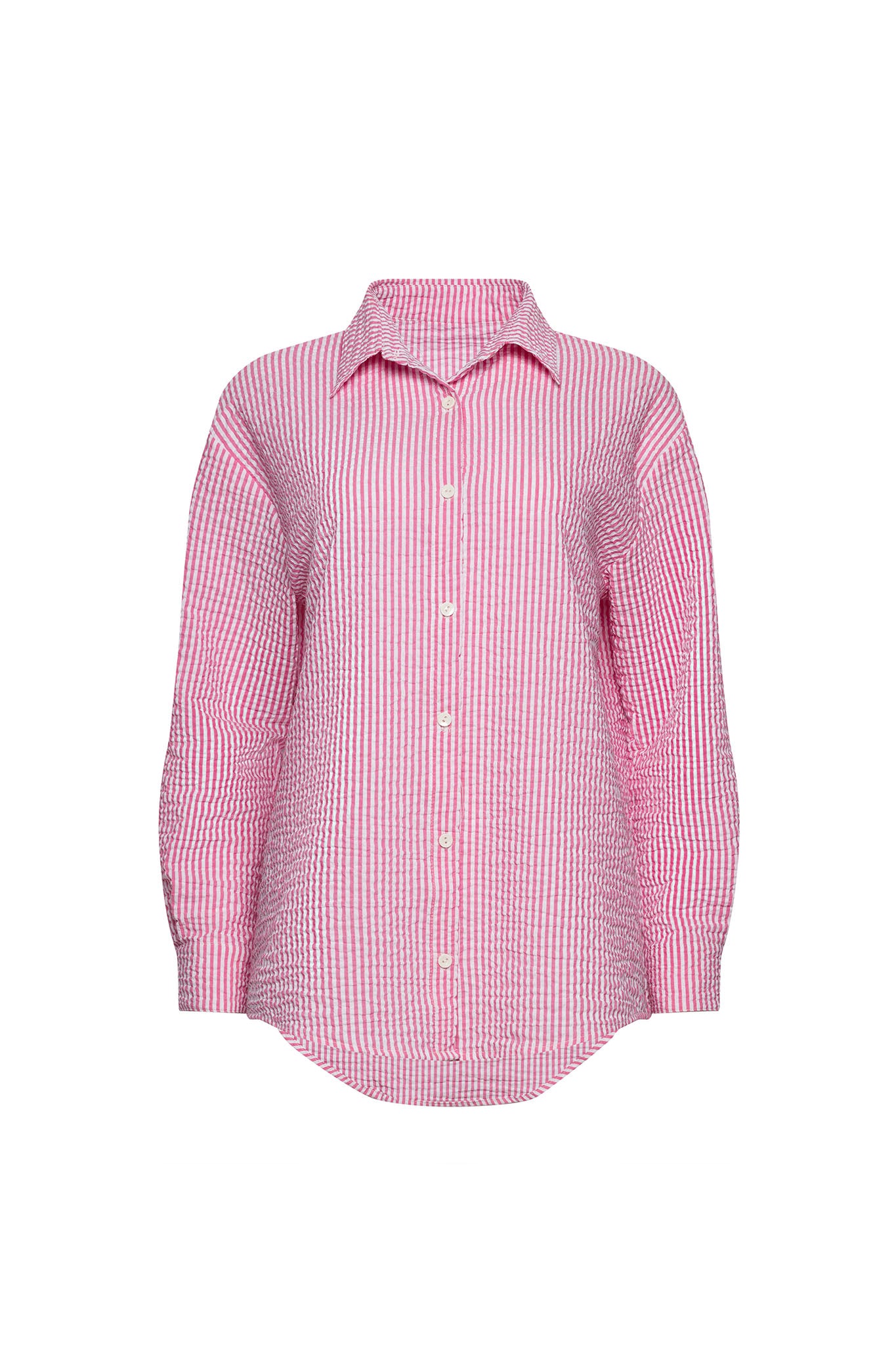 Harper Button Down - Pink Seersucker